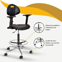 Topsit IND102 Arbeitsdrehstuhl mit 3D verstellbaren Armlehnen