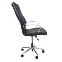 Topsit LEC000152 Ergonomischer Bürostuhl, Kunstleder Chefsessel mit Armlehnen, Schwarz