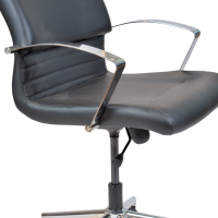 Topsit LEC000152 Ergonomischer Bürostuhl, Kunstleder Chefsessel mit Armlehnen, Schwarz